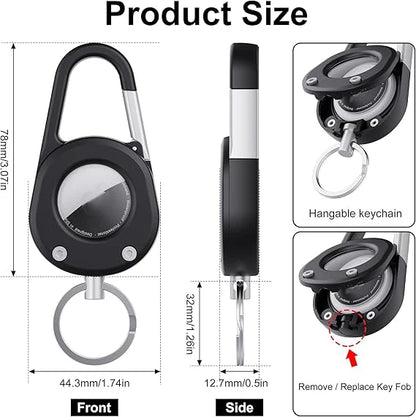 For AirTag Hardness Holder with Carabiner Anti-Scratch Shell Anti-Lost  Locator Case Keychain Ring for Apple Airtags Accessories deideas