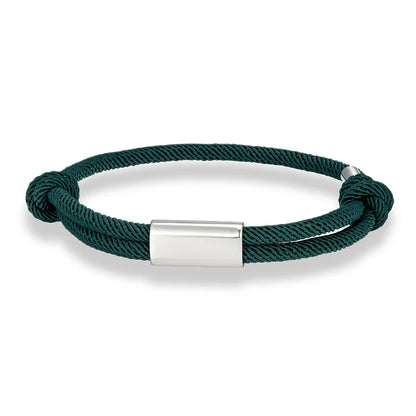 Adjustable Rope Bracelet – Blank Silver-Tone Accent, 14 Colors