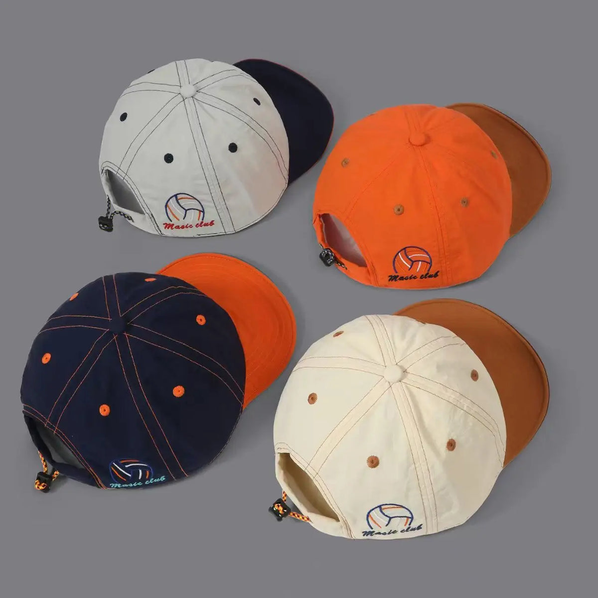 Cycling Cap – Colorblock Design, Adjustable, 4 Colors