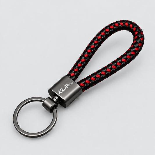 Braided Rope Aluminum Keychain for Kawasaki KLR 650 – Moto & Car Key Fob