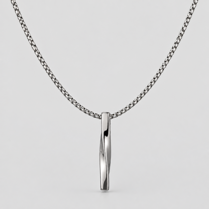 Spiral Cylinder Pendant – Stainless Steel, Pendant Only