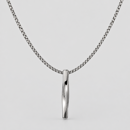 Spiral Cylinder Pendant – Stainless Steel, Pendant Only