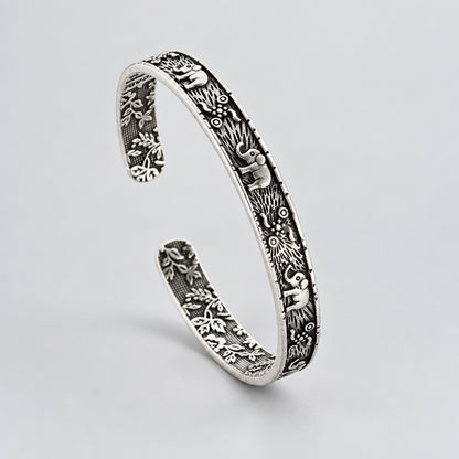 Feather Cuff Bracelet Adjustable Metal Bangle for Men & Women