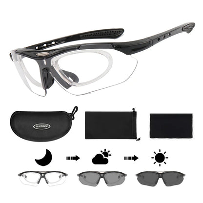 Photochromic Cycling Sunglasses - UV400, 152mm Wide