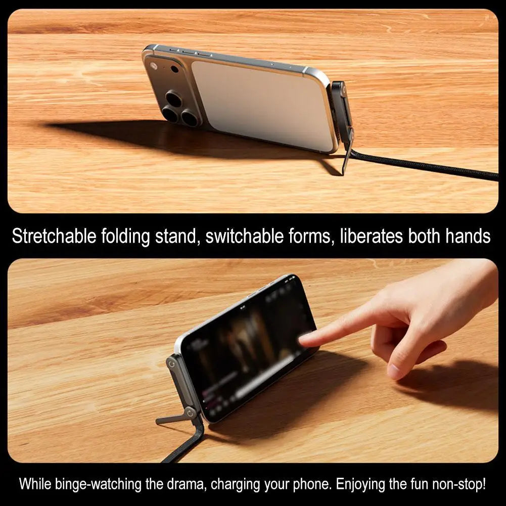 240W Fast Charging Cable + Foldable Phone Stand - USB-C & USB-A 2-in-1