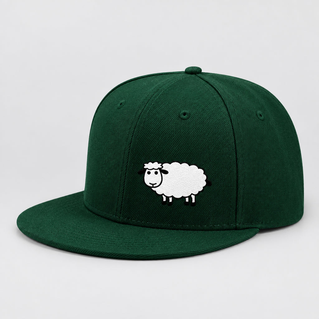 Sheep Graphic Baseball Cap – Adjustable Flat Brim Hat