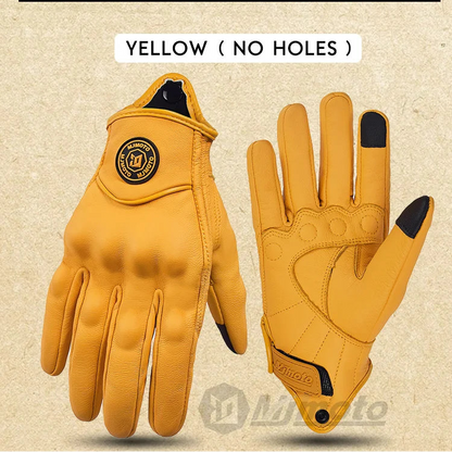 Yellow gloves with black accents on a beige background