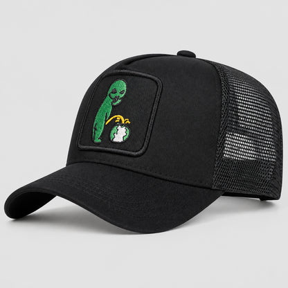 Gorra de béisbol con bordado Alien y rejilla trucker, ajustable, unisex