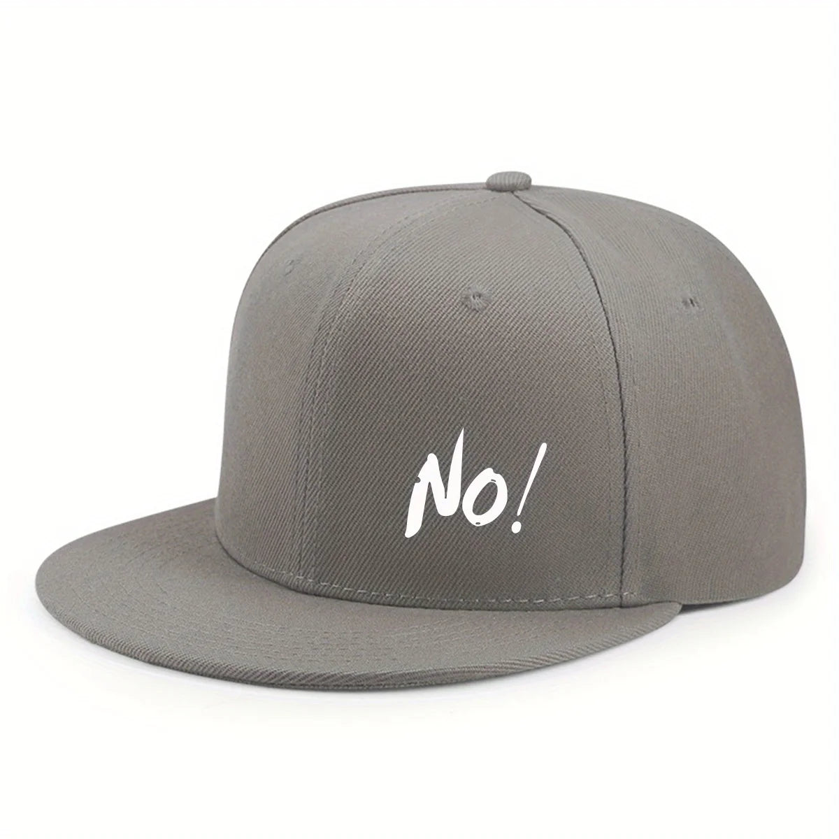 “No!” Graphic Flat-Brim Cap – 14 Colors