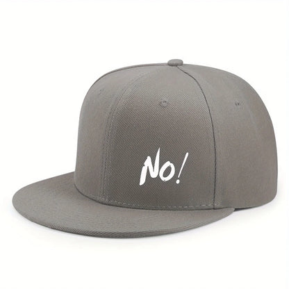 “No!” Graphic Flat-Brim Cap – 14 Colors
