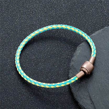 Braided Steel Cable Bracelet – 22 Colors, 19–23 cm