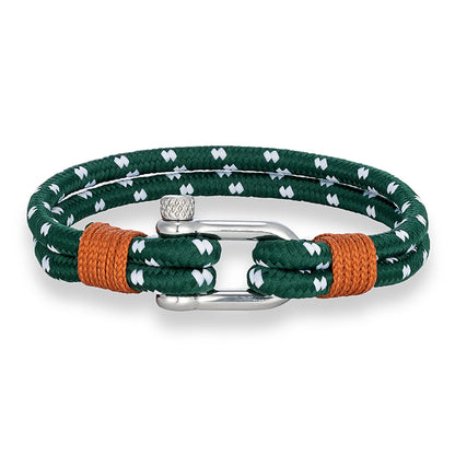 Double-Cord Rope Bracelet – Screw-Pin Shackle, 4 Colors