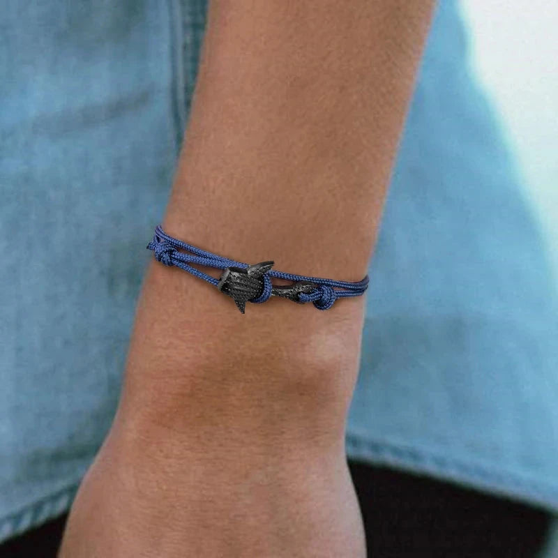 Ocean Lover Bracelet Black Whale Multilayer Rope deideas