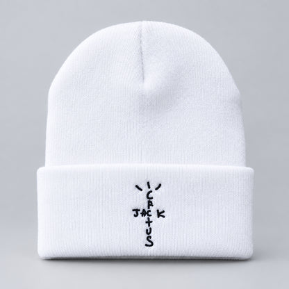 Bandana Graphic Cactus Embroidered Knit Beanie, One Size