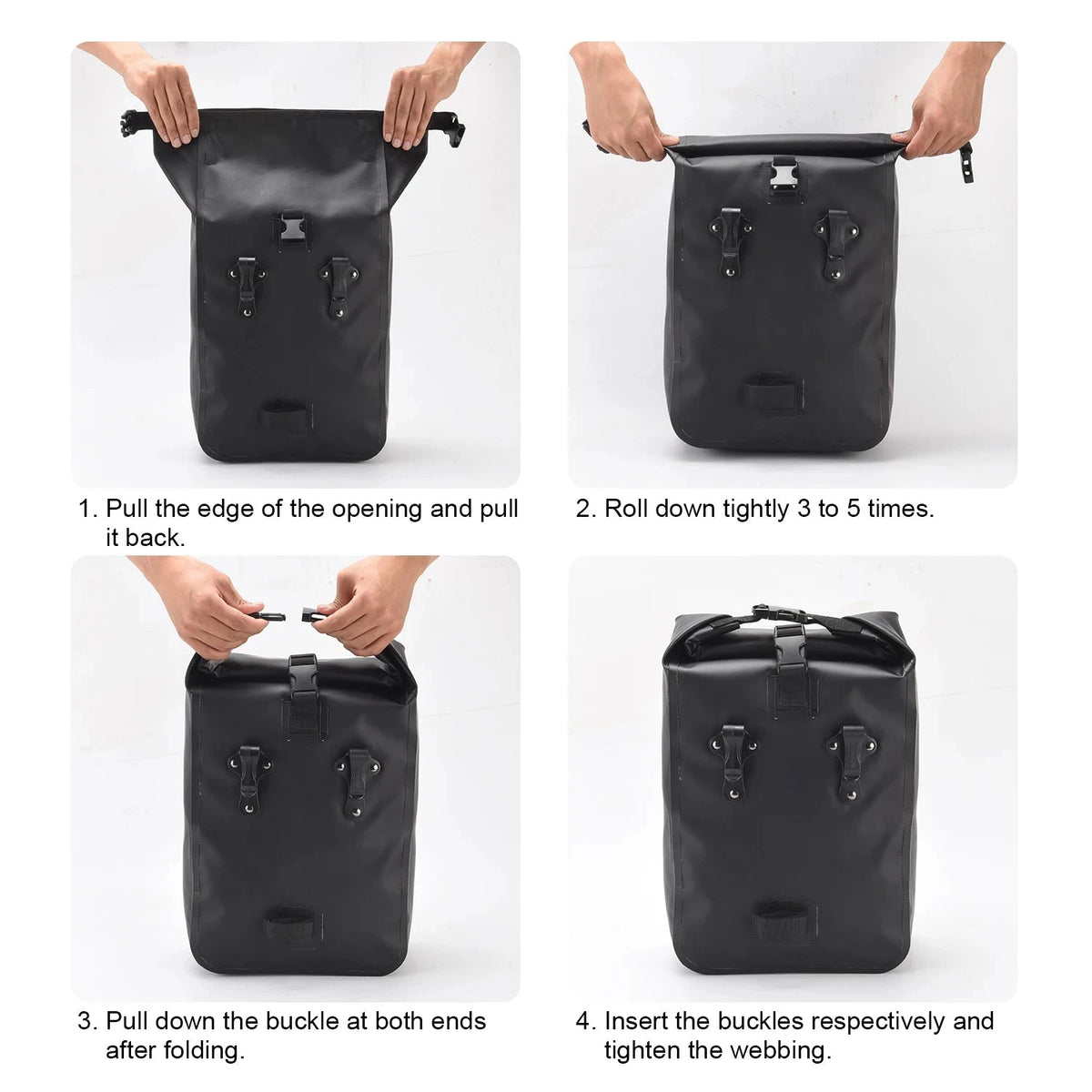 Waterproof Bike Rear Pannier Bag  10L Large Capacity with Reflective Strips deideas