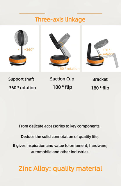 Foldable Magnetic Phone Holder – Suction Base, 3 Colors