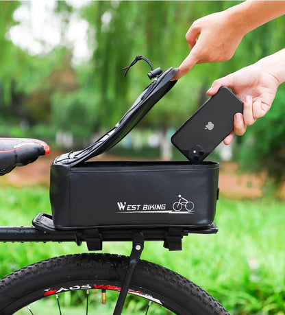 Bike Rear Rack Bag – West Biking 4L, Black, Rain Cover