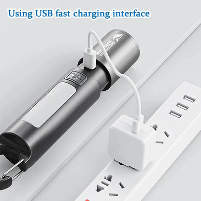 Waterproof USB Rechargeable LED Flashlight with Bicycle Stand deideas