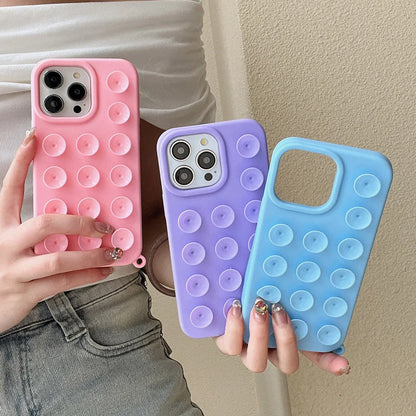 Suction Cup iPhone Case with Wrist Lanyard – 6 Colors