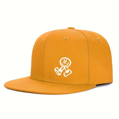 Smiling Character Flat-Brim Cap – Horizon, 16 Colors