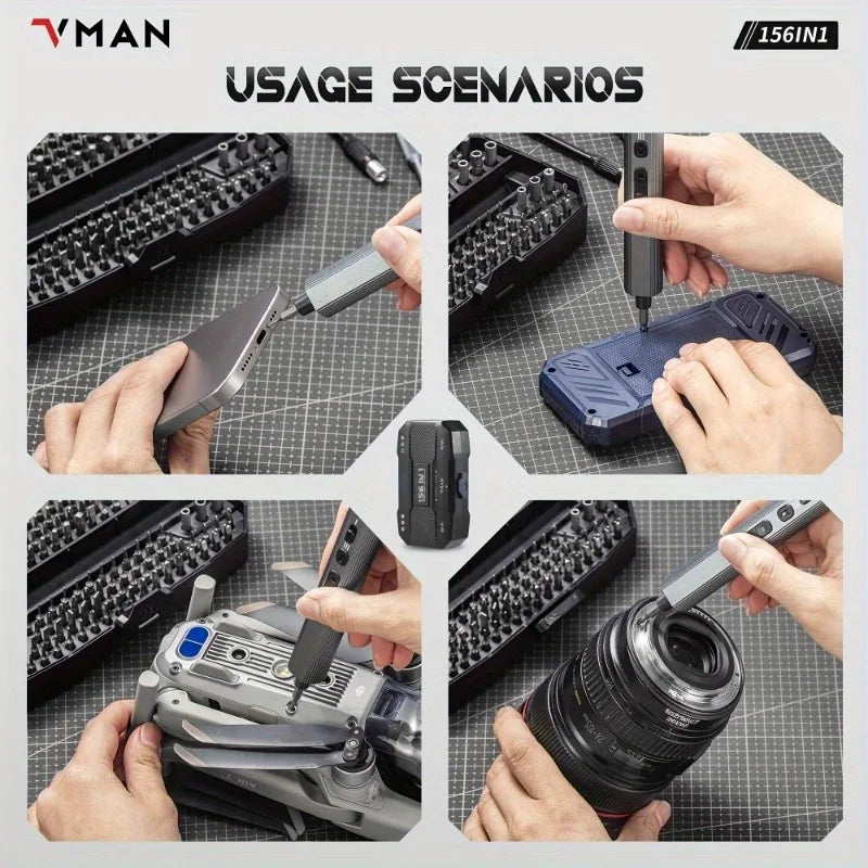Mini Electric Screwdriver Set – 156-in-1 Precision Repair Kit
