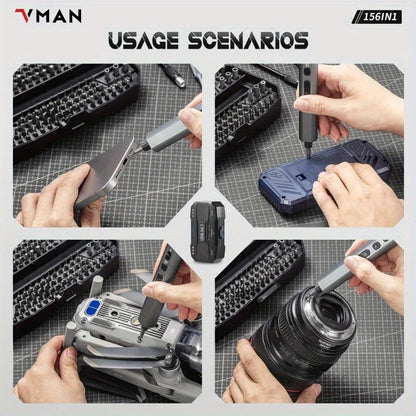 Mini Electric Screwdriver Set – 156-in-1 Precision Repair Kit