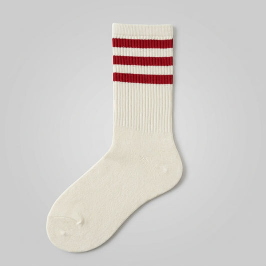 Striped Jacquard Cotton Crew Socks, Unisex EU 36-43