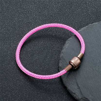 Braided Steel Cable Bracelet – 22 Colors, 19–23 cm