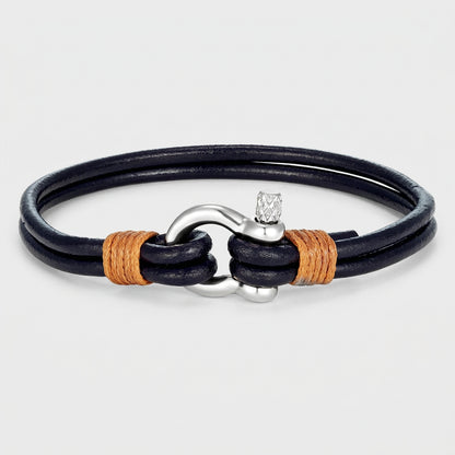 Leather Shackle Bracelet – Screw-Pin Closure, 4 Colors