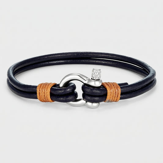 Leather Shackle Bracelet – Screw-Pin Closure, 4 Colors