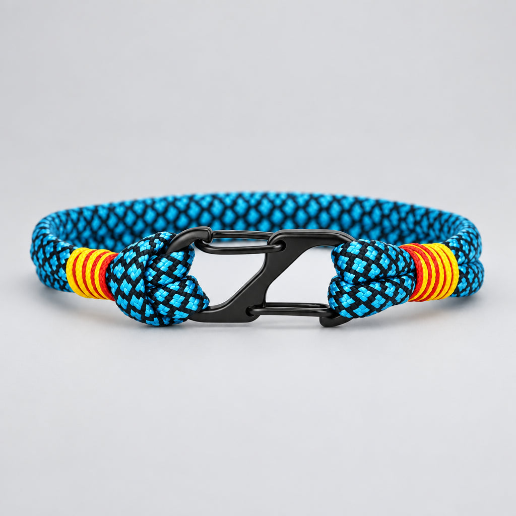 Two-Tone Rope Bracelet with Carabiner Clasp