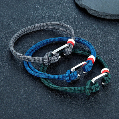 Boho Style Nylon Rope Bracelet Stainless Steel Mini Clasp deideas