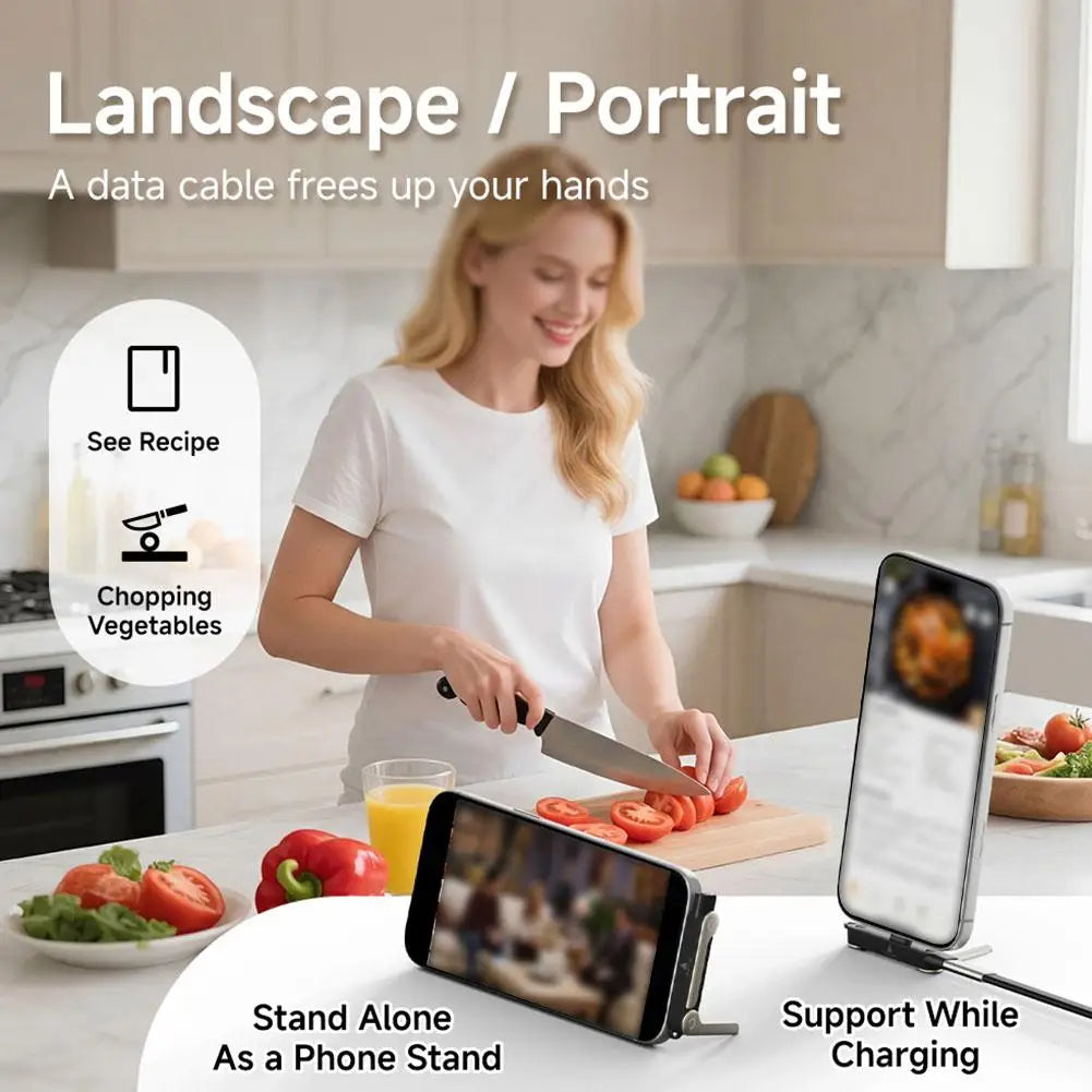 240W USB-C Cable & Folding Phone Stand Adapter – Set Options