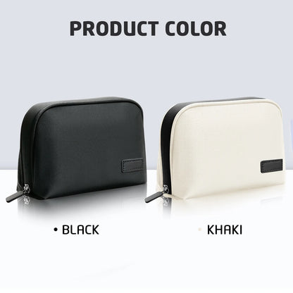 Black and beige organizer pouches shown side by side.