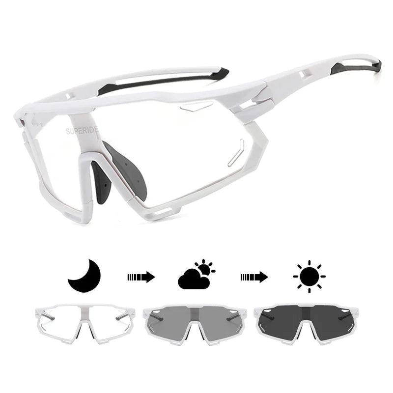 Photochromic Cycling Sunglasses - UV400, 152mm Wide