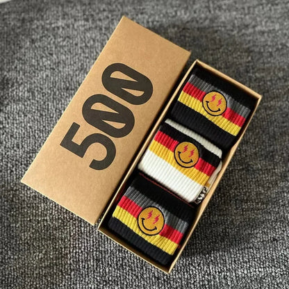 Striped Crew Socks 3-Pair Gift Box – Cotton Blend