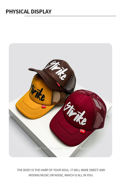 Printed Letter Trucker Cap – Adjustable Unisex Hat, 52–60 cm