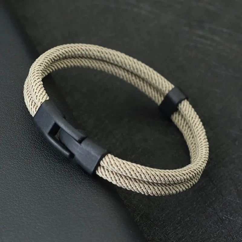 Dual Weave Bracelet Represents the double layer intertwined with style and resistance deideas