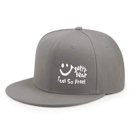 Smile Graphic Flat-Brim Cap – Breathe, 16 Colors