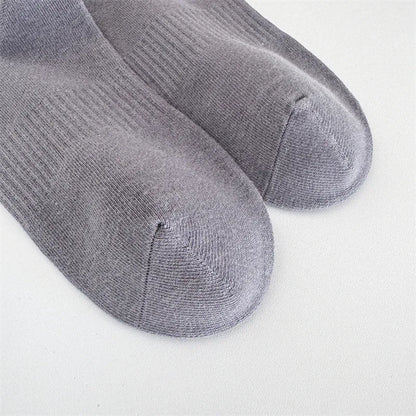 Embroidered Cross Crew Socks – Ribbed Cuffs, 4 Colors