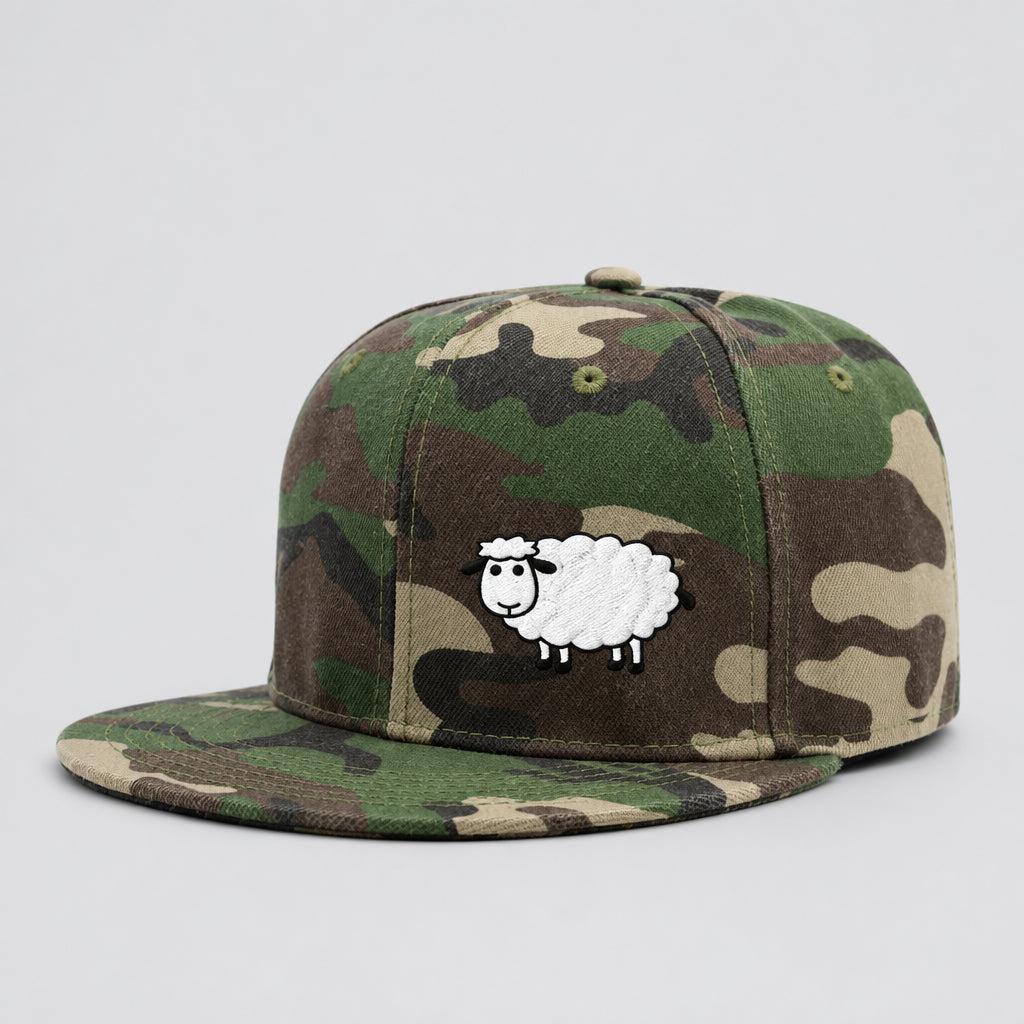 Sheep Graphic Baseball Cap – Adjustable Flat Brim Hat