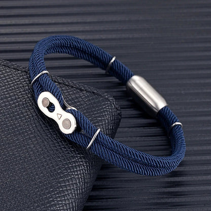 Biker Chain Magnetic Bracelet Rugged Rope & Rock Style deideas