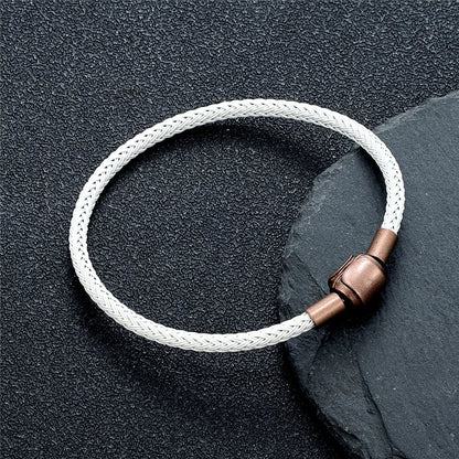 Braided Steel Cable Bracelet – 22 Colors, 19–23 cm