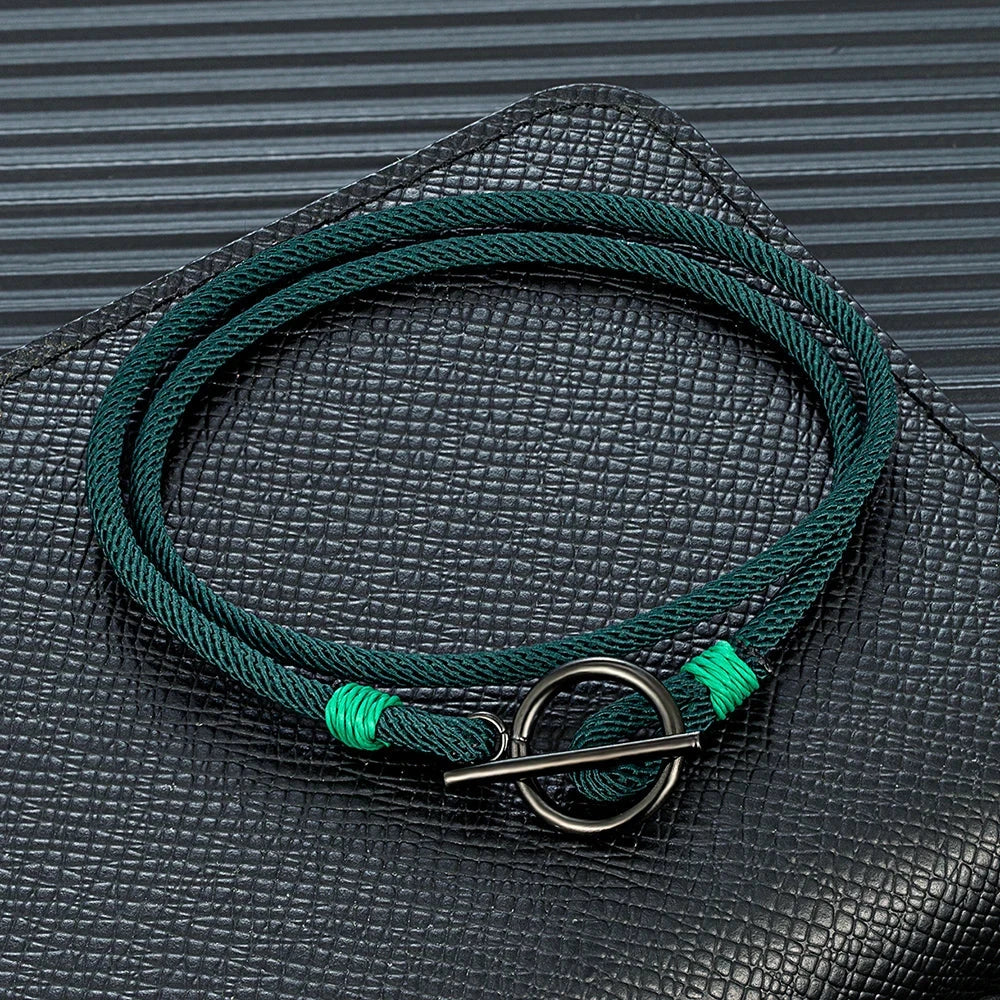 Stylish Rope Bracelet Nautical Design with Stainless Steel OT Buckle deideas