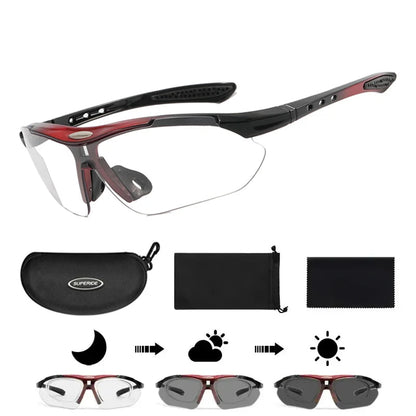Photochromic Cycling Sunglasses - UV400, 152mm Wide