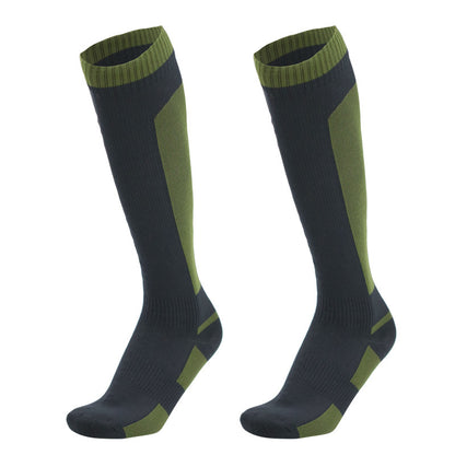 Long Hiking Socks – Black or Olive Panels, S–XL