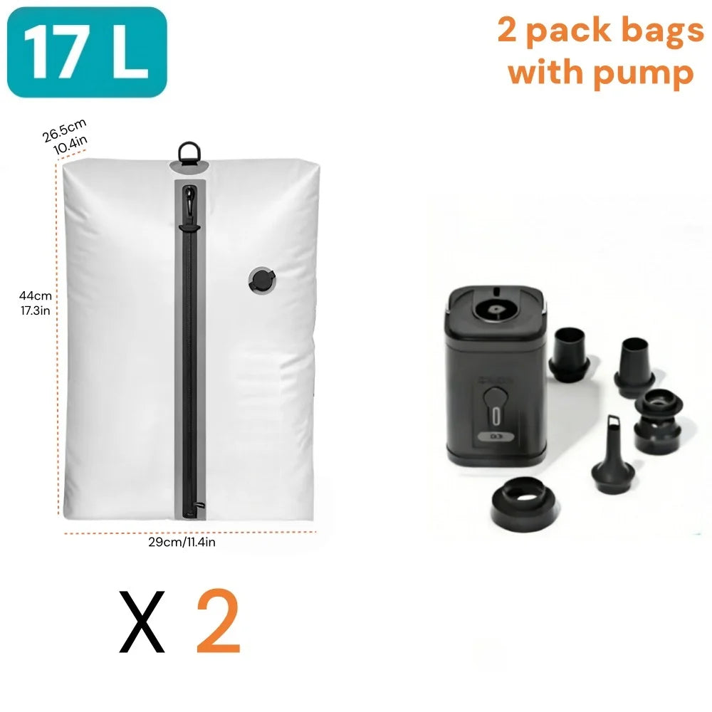 17L Vacuum Travel Bag – Bag, Pump or Bundle Options