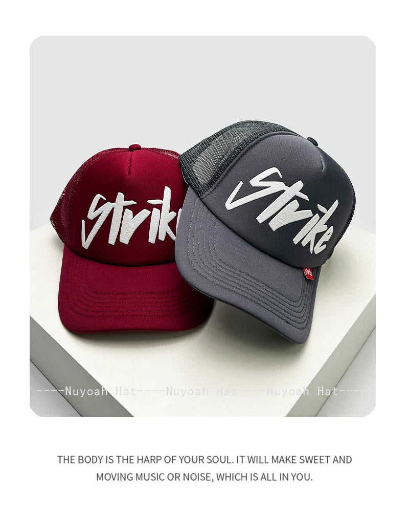 Printed Letter Trucker Cap – Adjustable Unisex Hat, 52–60 cm