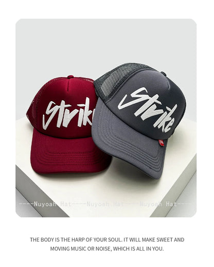 Printed Letter Trucker Cap – Adjustable Unisex Hat, 52–60 cm