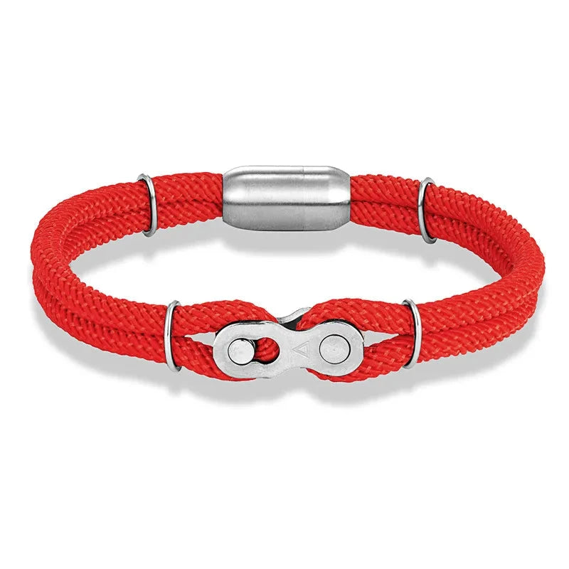 Biker Chain Magnetic Bracelet Rugged Rope & Rock Style deideas